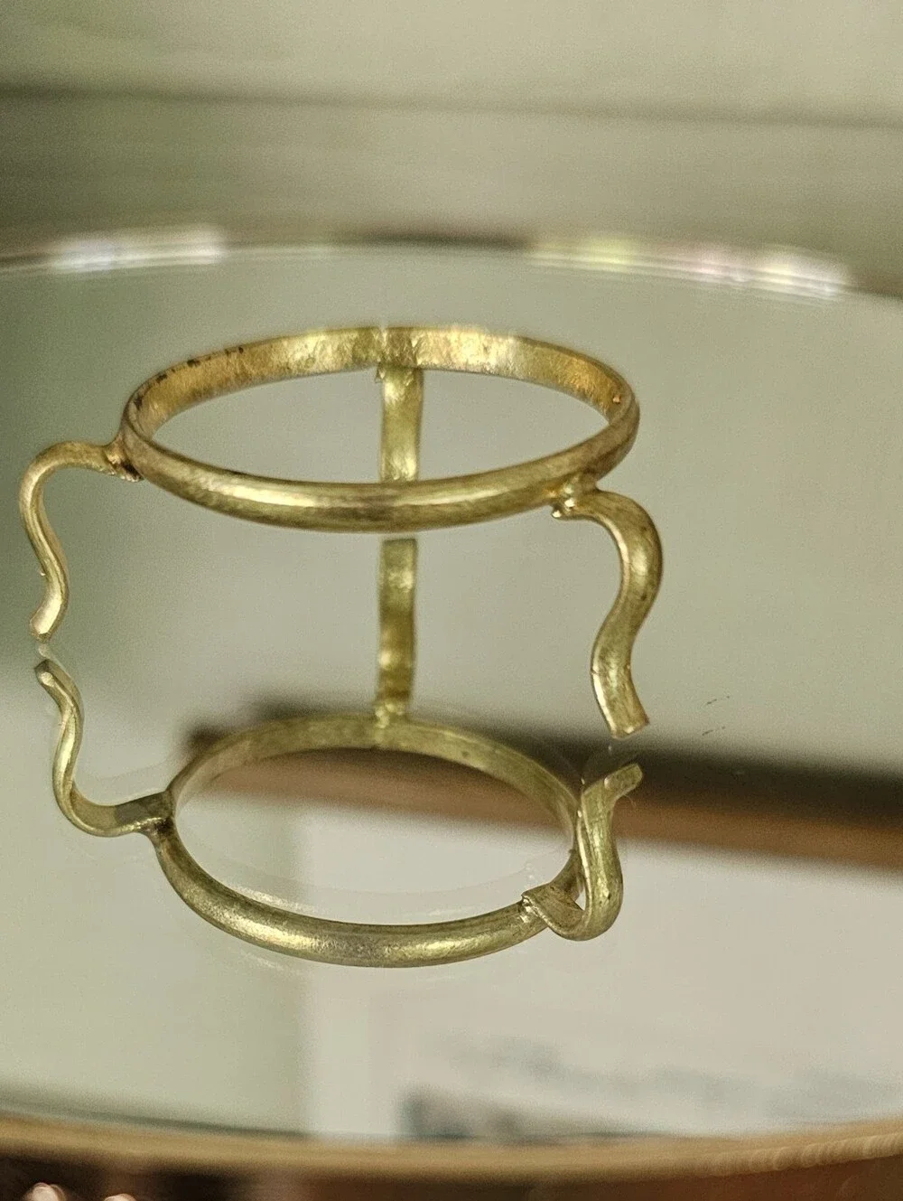 Subtle Smoky Green Scrying (80mm) Crystal Ball w/Gold Stand